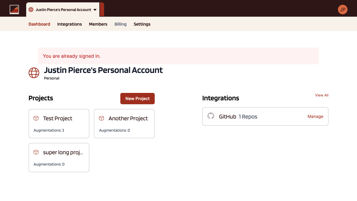 Augmentations dashboard
